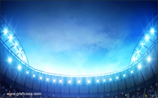 Blue Sky Soccer Ground light Wallpaper Free Download