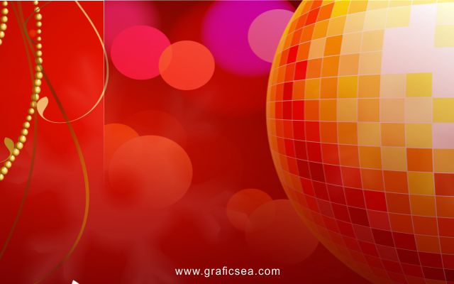 Red Golden Ball, Party Wallpaper free download