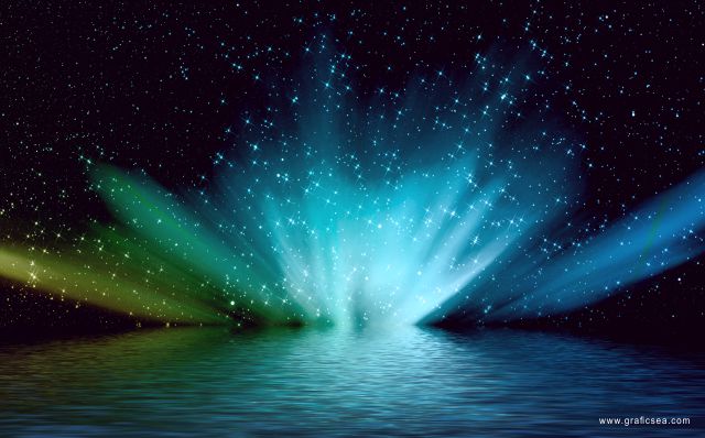 Shining Stars, colorful water effect background free