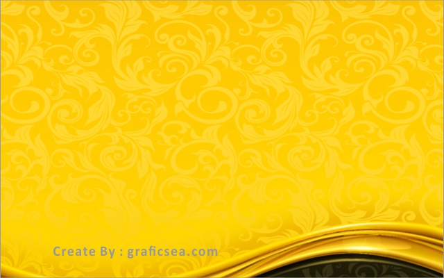 Creative Floral Yellow Gold Flex Printing Design Wallpaper Free