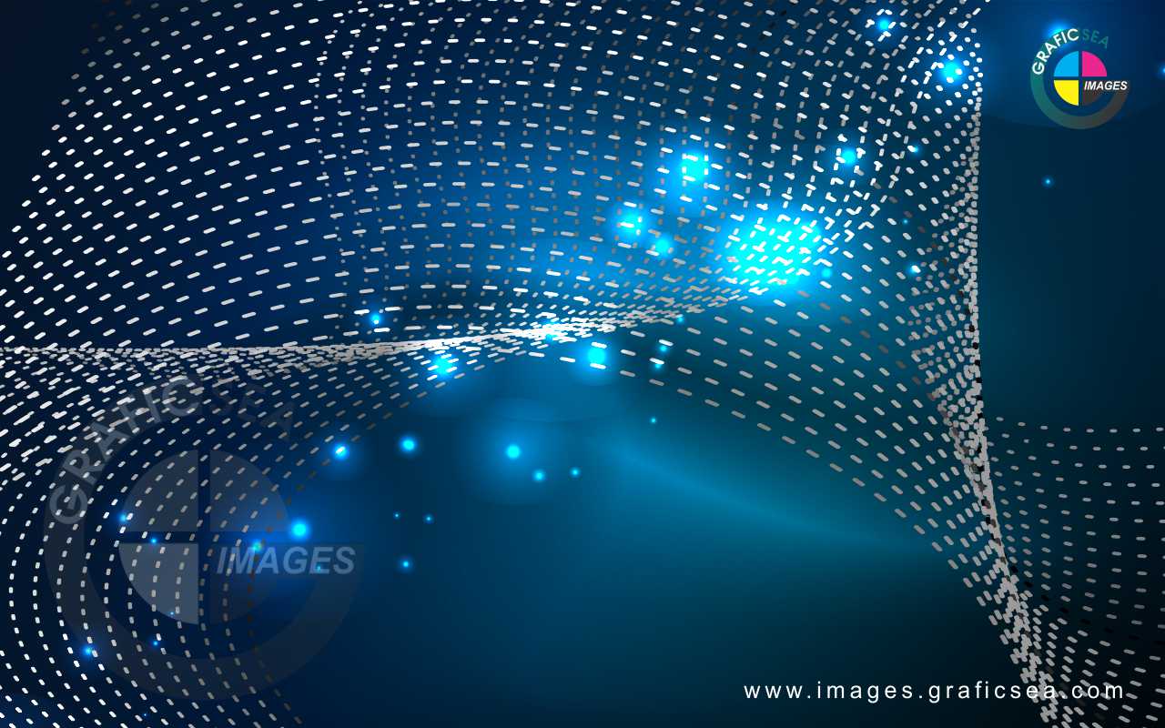 Abstract Shine Blue Particles Effects CDR Image Free Download