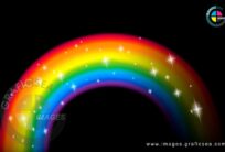 Black Back Rainbow Desktop Wallpaper