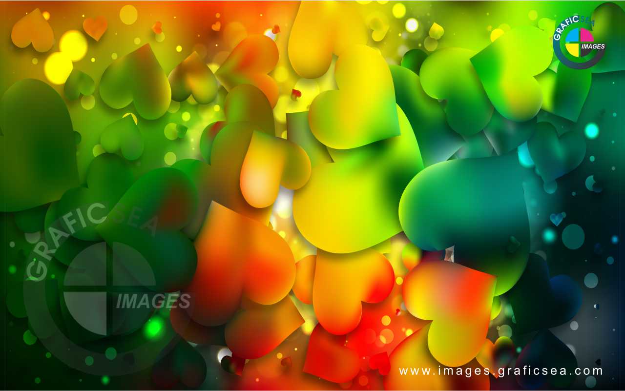 Colorful abstract Love Heart Gift Pack Wallpaper Free Download