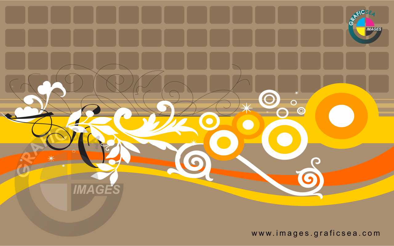 Floral Style White Yellow Gold CDR Wallpaper Free Download