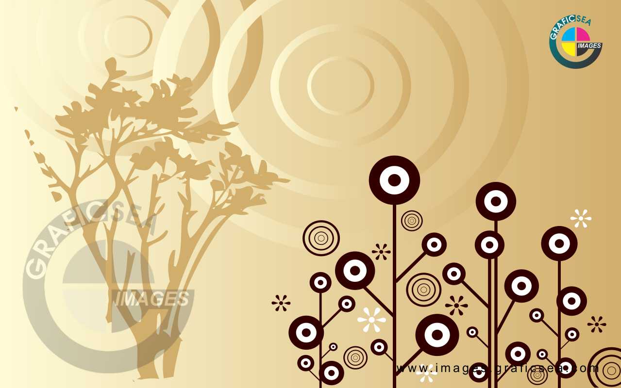 Golden Tree Back Artistic Design CDR Image Free Download