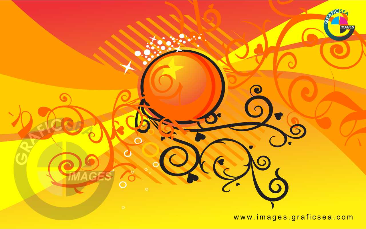 Golden Yellow Floral CDR Background Free Download