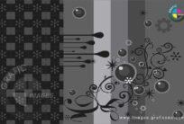 Gray Black Shades Floral CDR Wallpaper