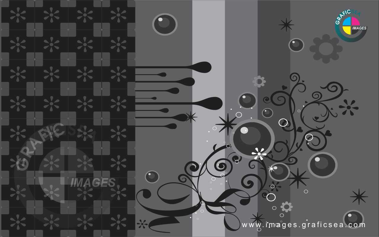 Gray Black Shades Floral CDR Wallpaper Free Download
