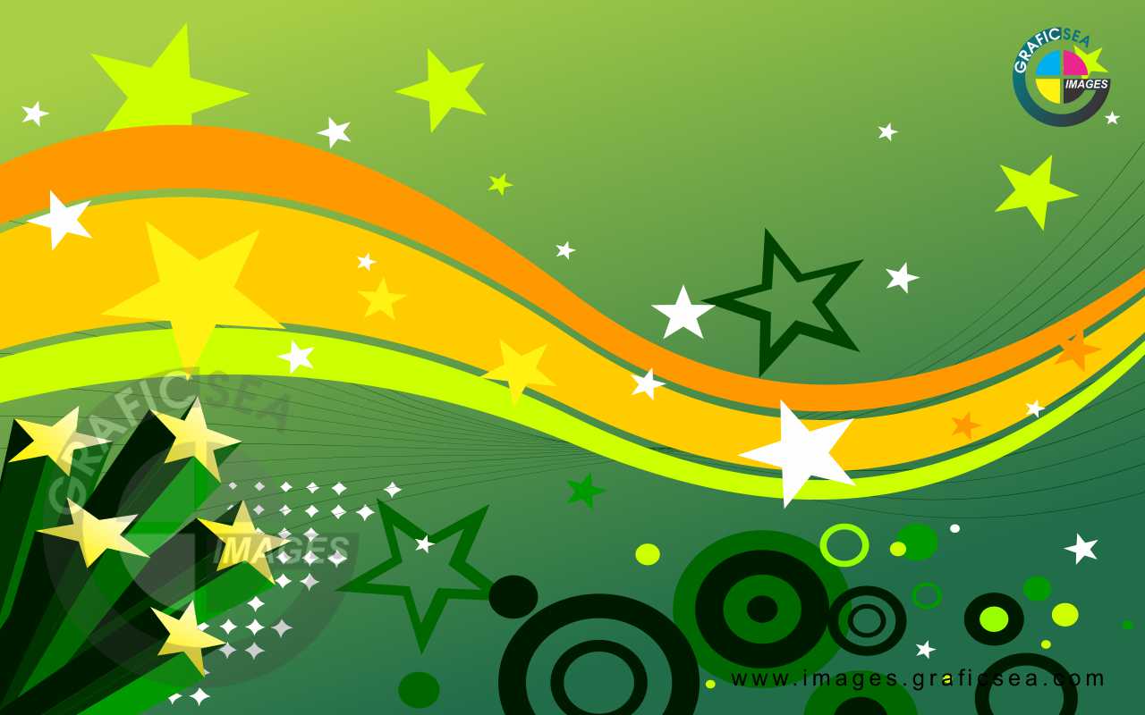Green Texture with Stars CDR Background Free Download