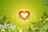 Green and Red Heart Love CDR Background