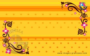 Orange Flower Corner Style CDR Wallpaper