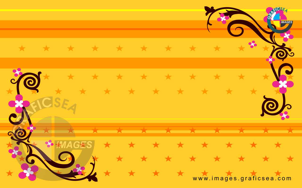 Orange Flower Corner Style CDR Wallpaper Free Download
