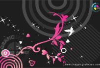 Pink Floral and Black Gray CDR Background