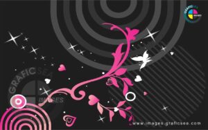 Pink Floral and Black Gray CDR Background