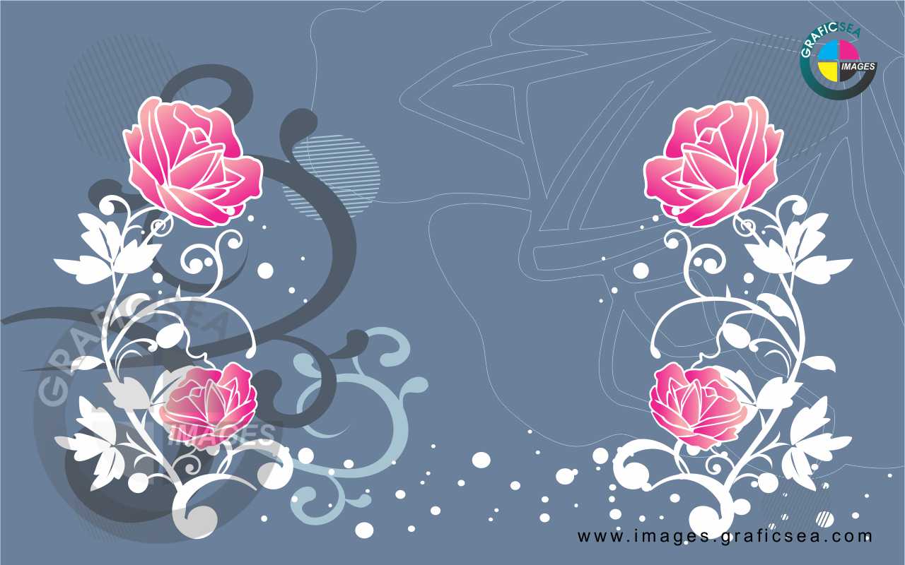 Pink Rose Wall Decor CDR Wallpaper Free Download