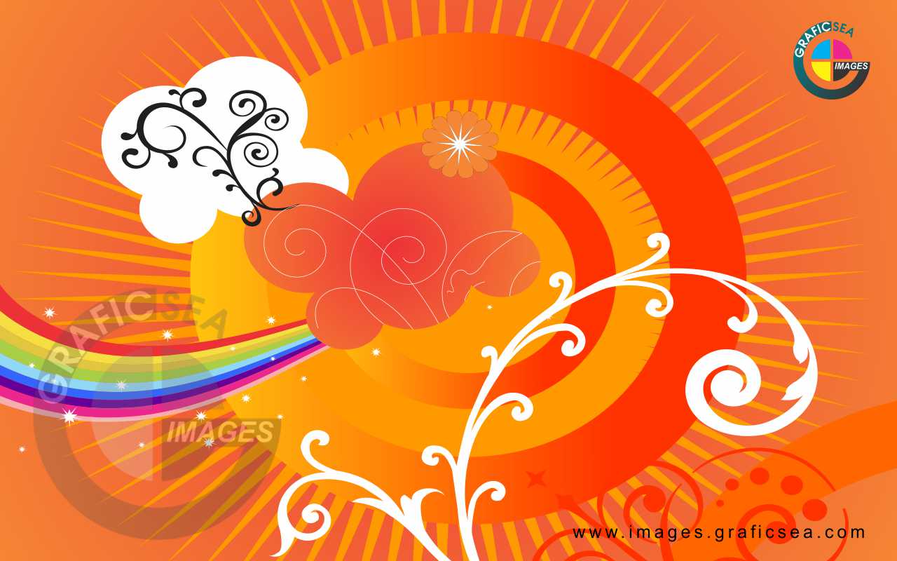 Rainbow Color Orange Red Lines CDR Wallpaper Free Download