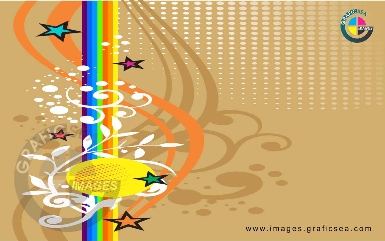 Rainbow and Gold Back Party CDR Wallpaper Free Download