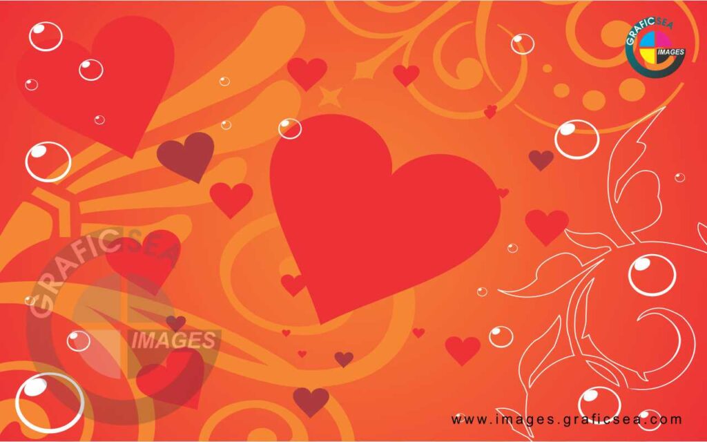 Red Heart Love Background CDR Image