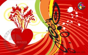Red Musical Love CDR Background