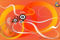 Shine Orange Music Art Back CDR Wallpaper