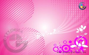 Shine Pink Line and Dot Floral CDR Wallpaper