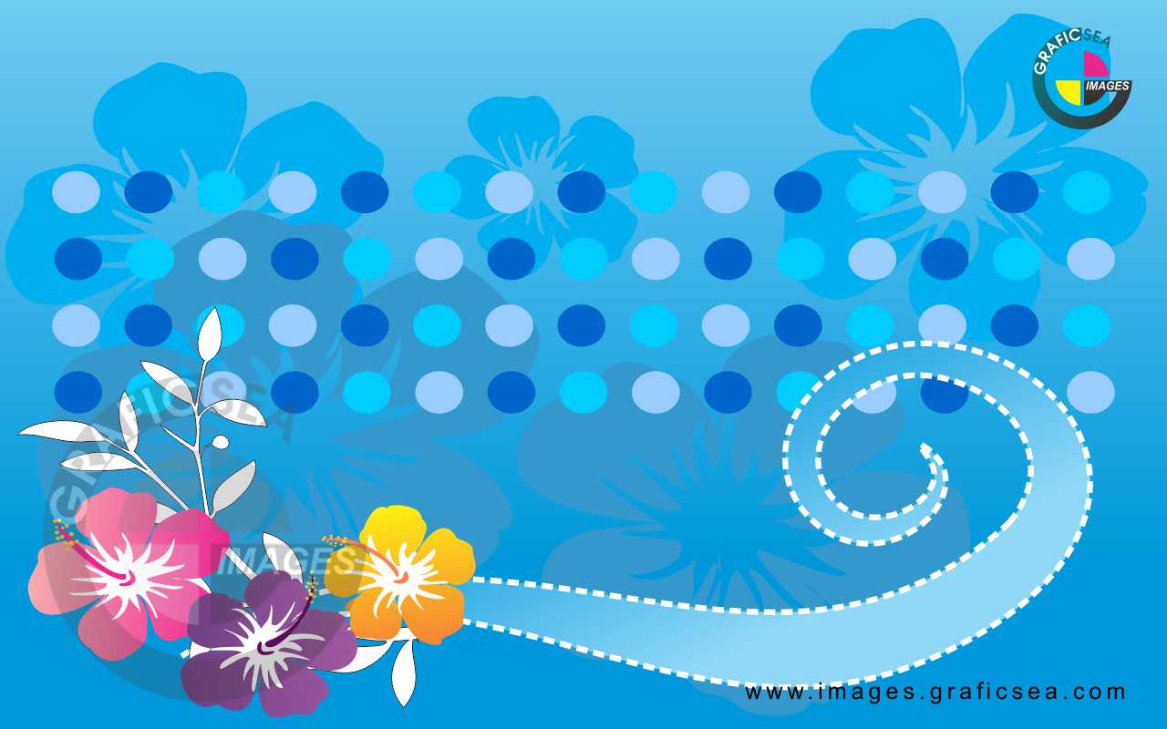 Sky Blue and Color Flower CDR Wallpaper Free Download