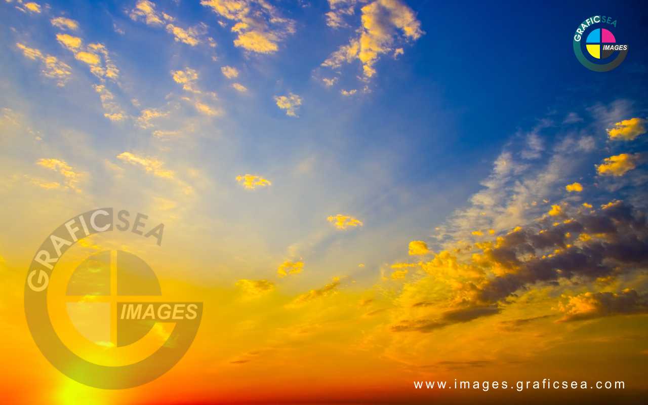 Sun Rise Golden Sky Desktop Background