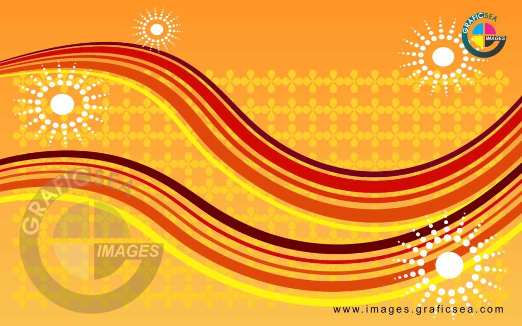 Yellow Gradient Red Wave Effect CDR Wallpaper